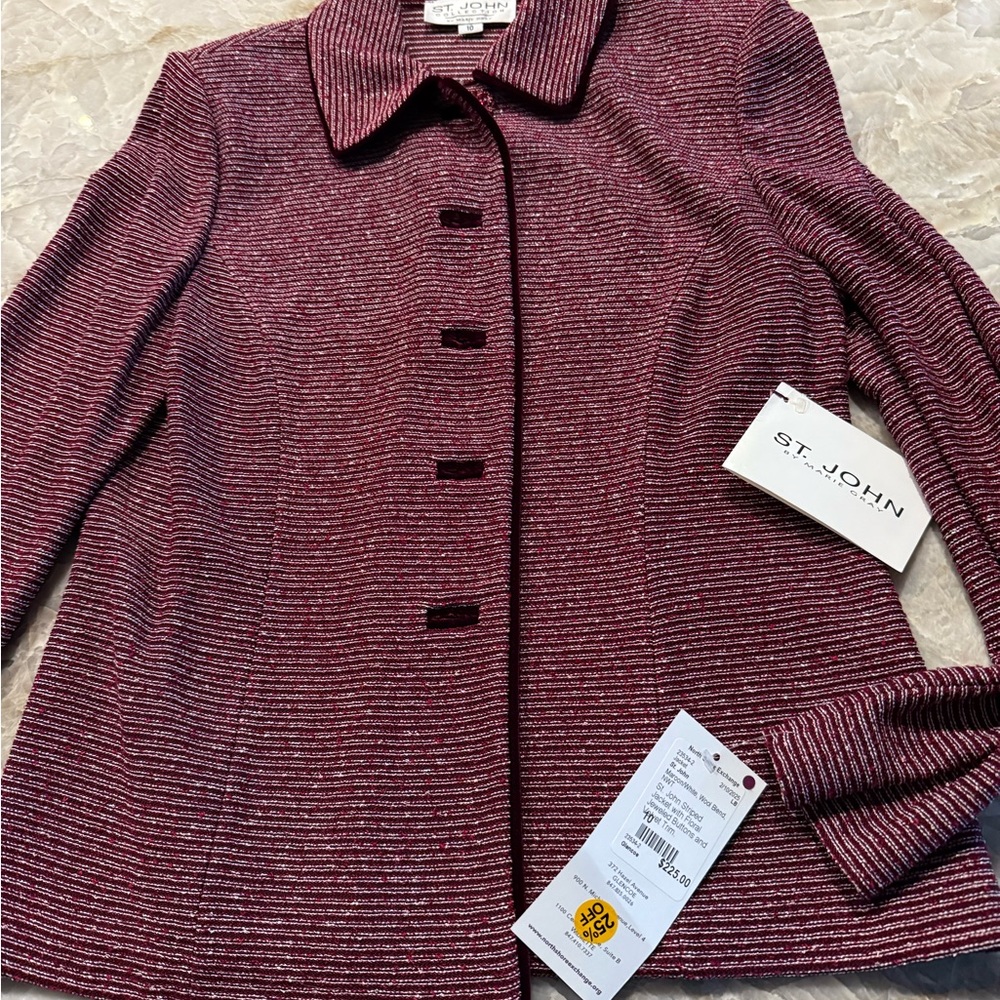 St. John Women's Burgundy Jacket - size 10